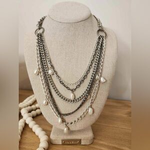 Avery Chain and Pearl Stella and Dot Necklace